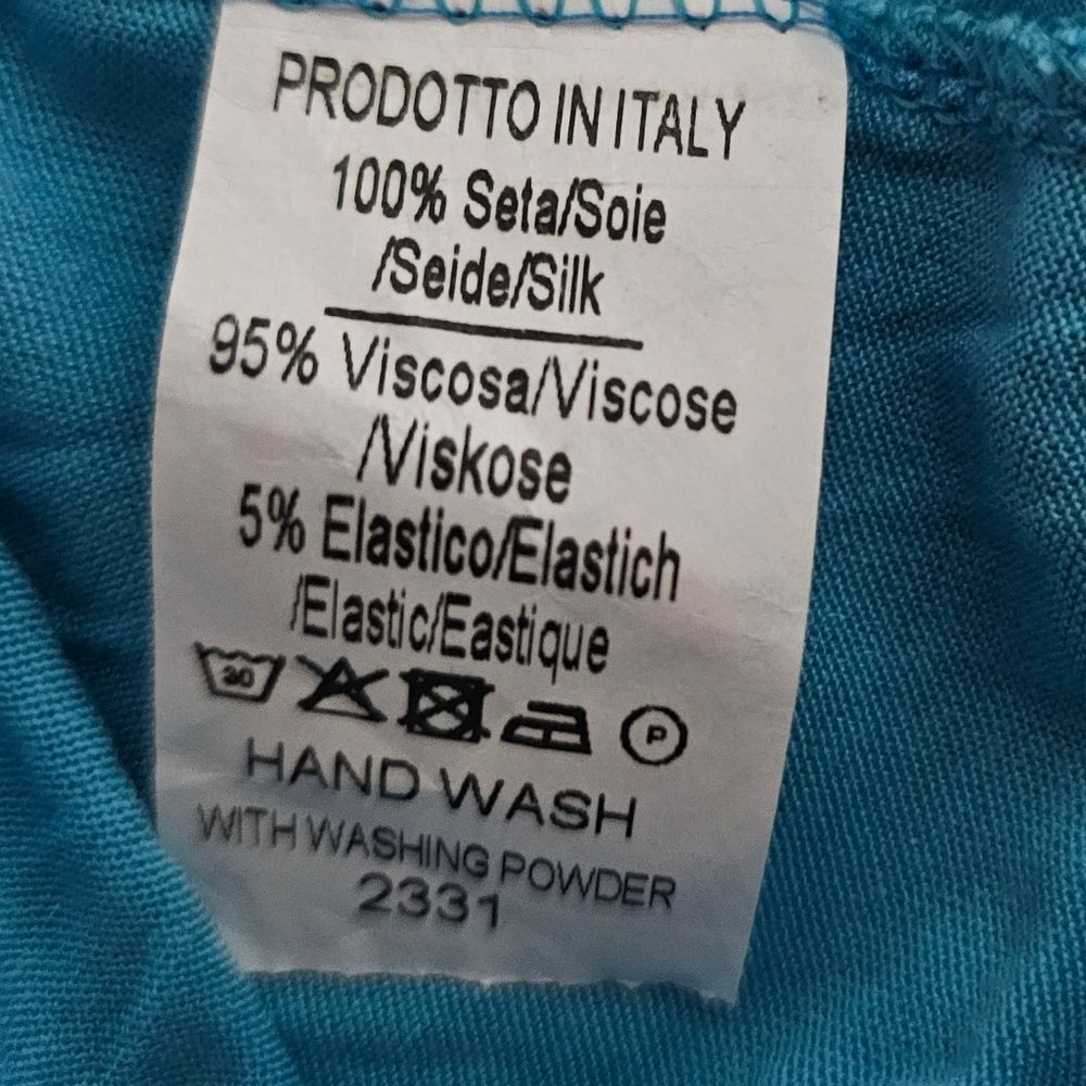 Italian Silk Poncho Top Tank Set Gigi Moda Made in Italy Resort Blouse Sz S - Picture 7 of 16